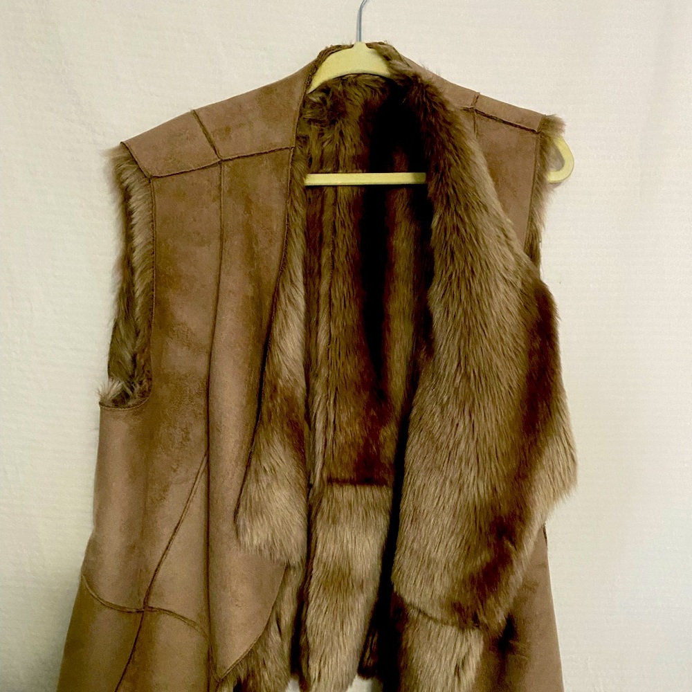 Reversible Suede and Faux Fur Vest